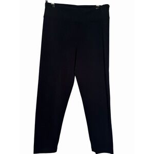 J.Crew Leggings Womens Medium Black Ankle Jersey Cotton Blend Stretch Pull On